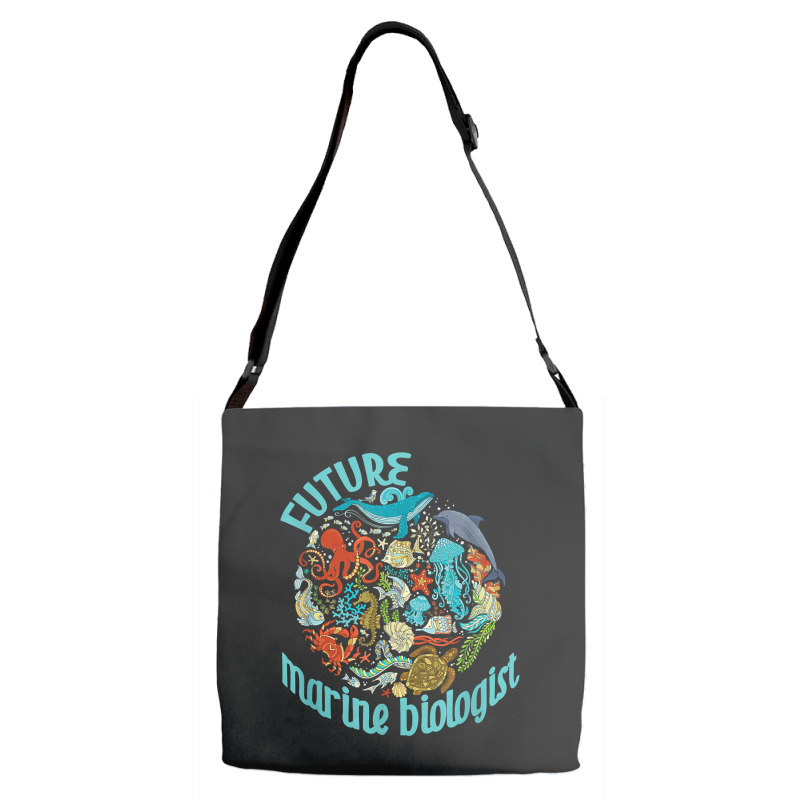 Future Marine Biologist Ocean Life Drawing Whale Octopus Adjustable Strap Totes | Artistshot