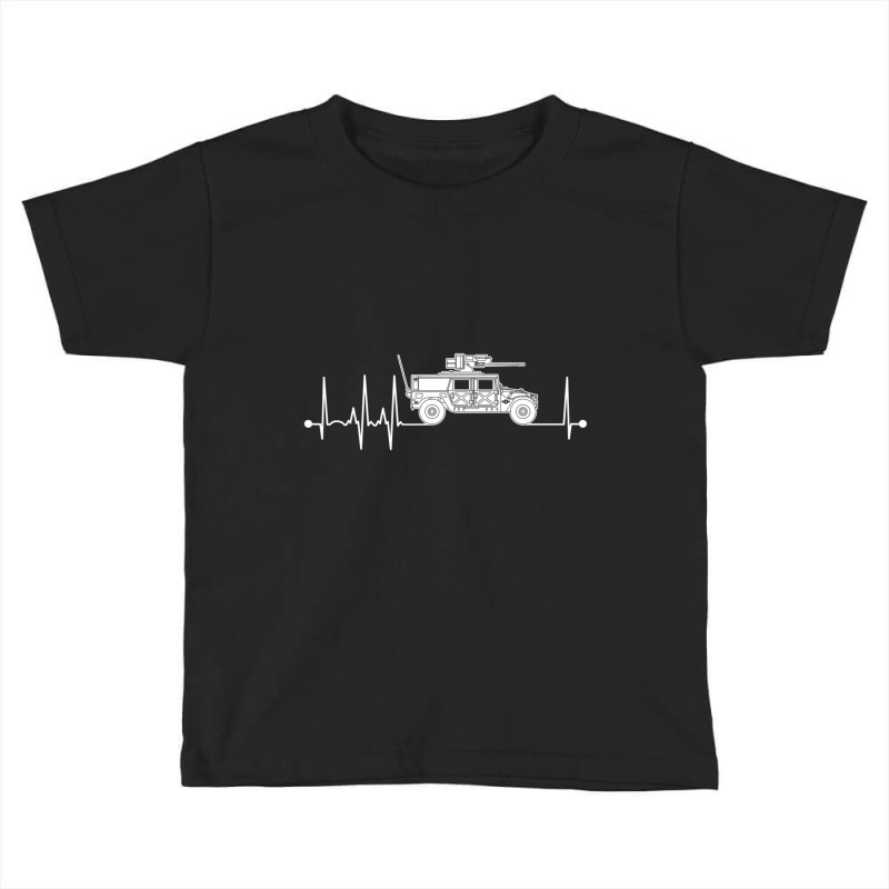 Humvee Heartbeat Military Combat Vehicle Pulse Ekg Humvee Toddler T-shirt by Bertrand Angulo | Artistshot