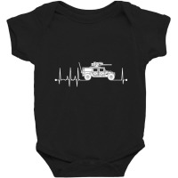 Humvee Heartbeat Military Combat Vehicle Pulse Ekg Humvee Baby Bodysuit | Artistshot