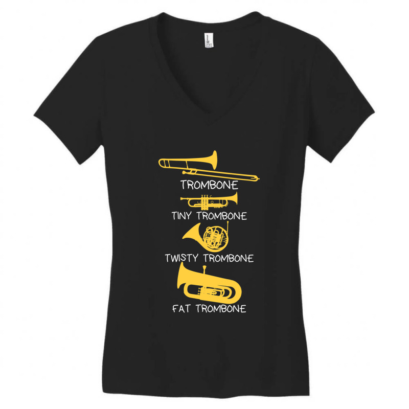 Types Of Trombones Women's V-Neck T-Shirt by DenzelTyler | Artistshot