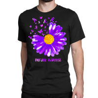 Butterfly Purple Ribbon Sunflower Overdose Awareness T Shir Classic T-shirt | Artistshot