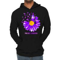 Butterfly Purple Ribbon Sunflower Overdose Awareness T Shir Lightweight Hoodie | Artistshot