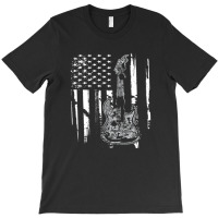 Us American Flag Guitar Musician Distressed Racerback Guitarsa T-shirt | Artistshot