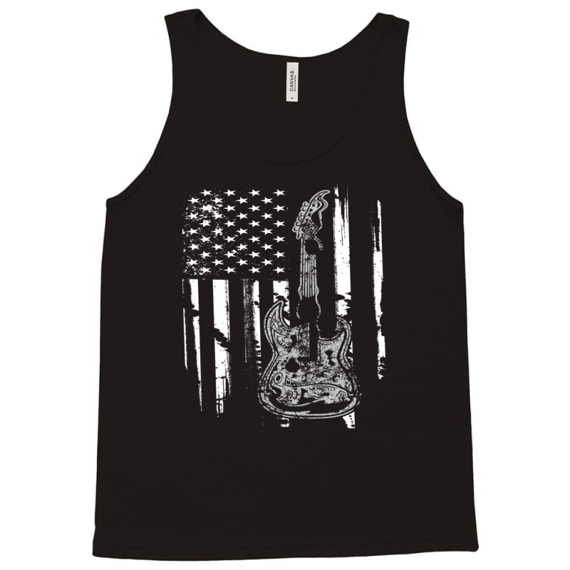 Us American Flag Guitar Musician Distressed Racerback Guitarsa Tank Top by DenzelTyler | Artistshot