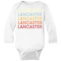 Lancaster California Lancaster Ca Retro Vintage Text T Shirt Long Sleeve Baby Bodysuit | Artistshot