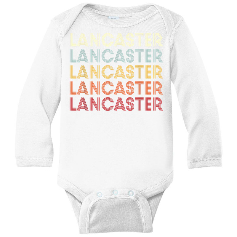 Lancaster California Lancaster Ca Retro Vintage Text T Shirt Long Sleeve Baby Bodysuit | Artistshot