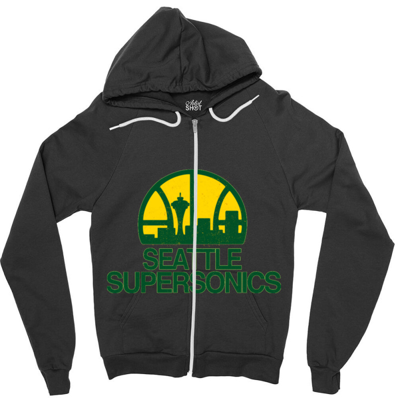 Seattle Supersonics - Vintage Zipper Hoodie by cm-arts | Artistshot