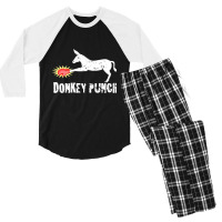 Donkey Punch, Donkey Punch Vintage, Donkey Punch Art, Donkey Punch Pai Men's 3/4 Sleeve Pajama Set | Artistshot