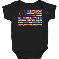 National Hispanic Heritage Month Celebration Latin Flags T Shirt Baby Bodysuit | Artistshot