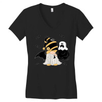 Dwarf Gnome Halloween Costume Bats Ghost Women's V-neck T-shirt | Artistshot