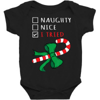 Christmas Candy Cane I Tried Checklist Baby Bodysuit | Artistshot