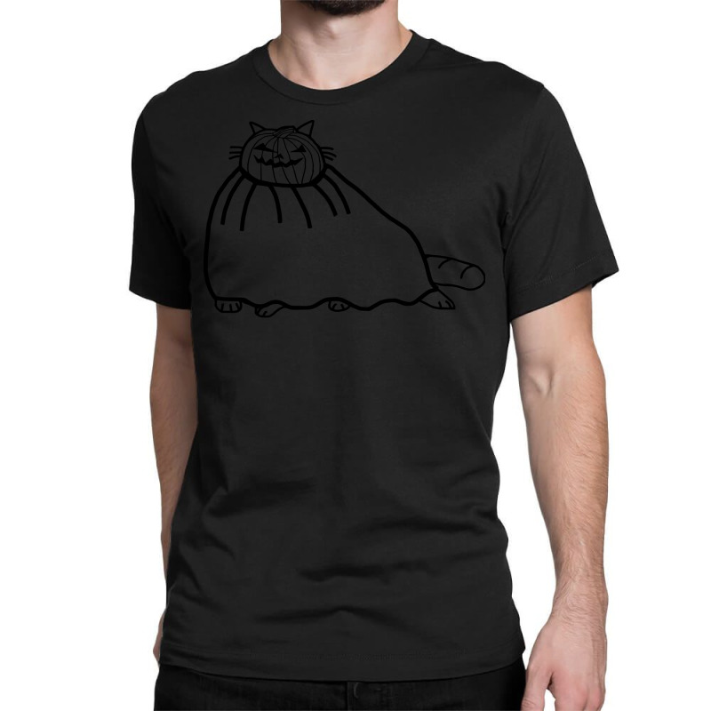 Halloween T  Shirt Chonk Cat Wearing Halloween Horror Costume Minimal Classic T-shirt by cm-arts | Artistshot