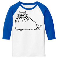 Halloween T  Shirt Chonk Cat Wearing Halloween Horror Costume Minimal Youth 3/4 Sleeve | Artistshot