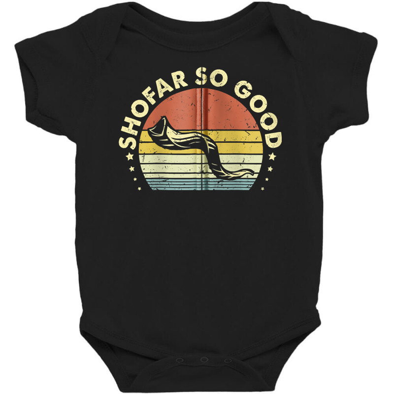 Yj6j Vintage Shofar So Good Rosh Hashanah Jewish Day Zip Baby Bodysuit | Artistshot