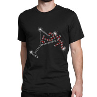 Christmas Candy Cane Martini Bling Rhinestone Christmas Classic T-shirt | Artistshot