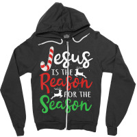 Jesus Is The Reason For The Season Christmas Zipper Hoodie | Artistshot