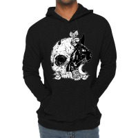 Skull Cat Moon Gothic Women's Girl's Halloween Premium Lightweight Hoodie | Artistshot