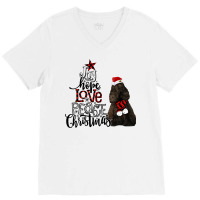 Joy Hope Love Peace Christmas Black American Cocker Spaniel V-neck Tee | Artistshot