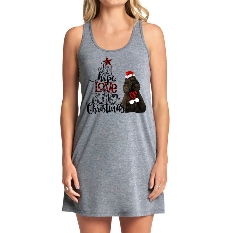 Joy Hope Love Peace Christmas Black American Cocker Spaniel Tank Dress by Chalaun | Artistshot