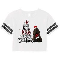 Joy Hope Love Peace Christmas Black American Cocker Spaniel Scorecard Crop Tee | Artistshot