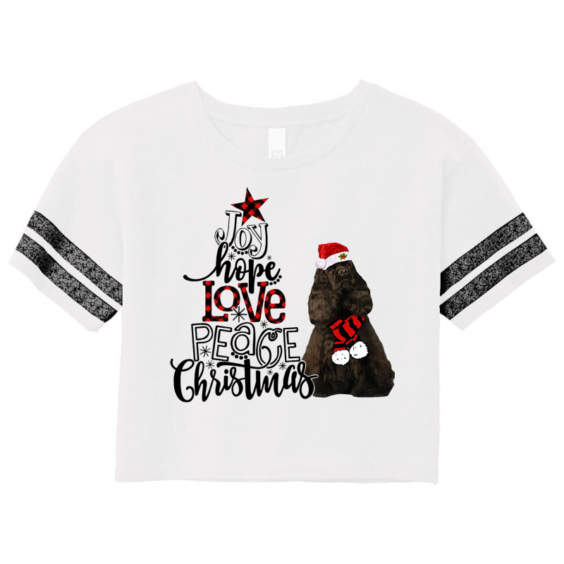 Joy Hope Love Peace Christmas Black American Cocker Spaniel Scorecard Crop Tee by Chalaun | Artistshot