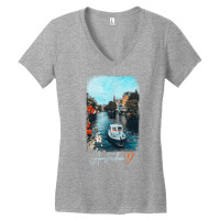 Amsterdam Tshirt, Amsterdam City Shirt, Amsterdam T Shirt Women's V-neck T-shirt | Artistshot