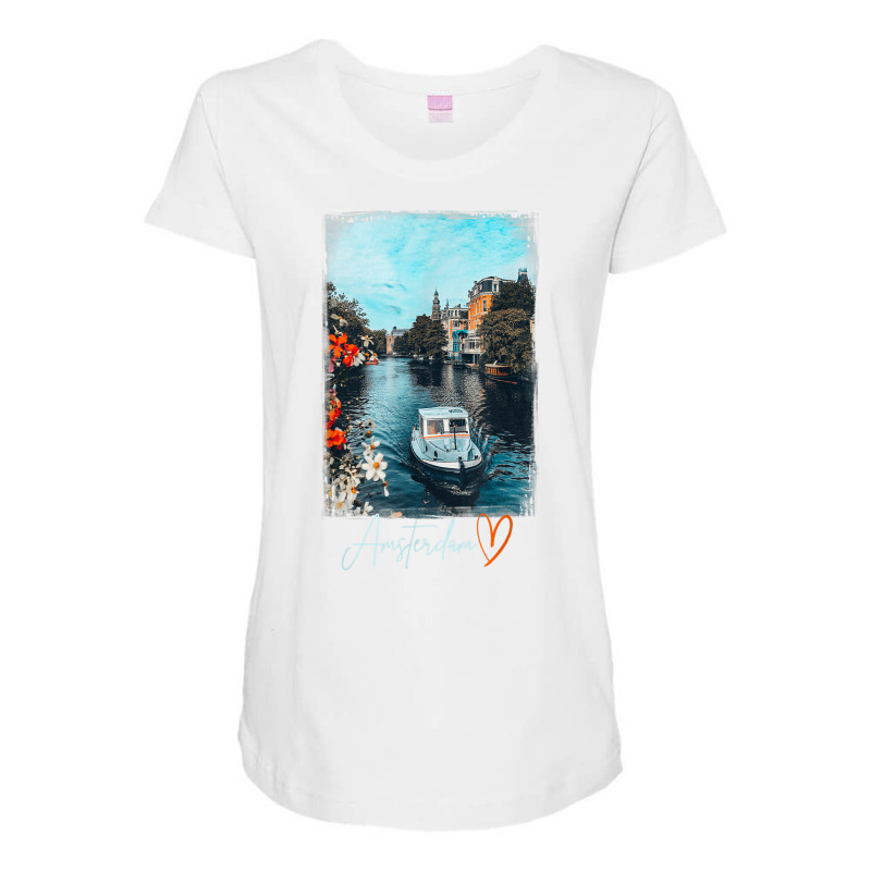 Amsterdam Tshirt, Amsterdam City Shirt, Amsterdam T Shirt Maternity Scoop Neck T-shirt by cm-arts | Artistshot