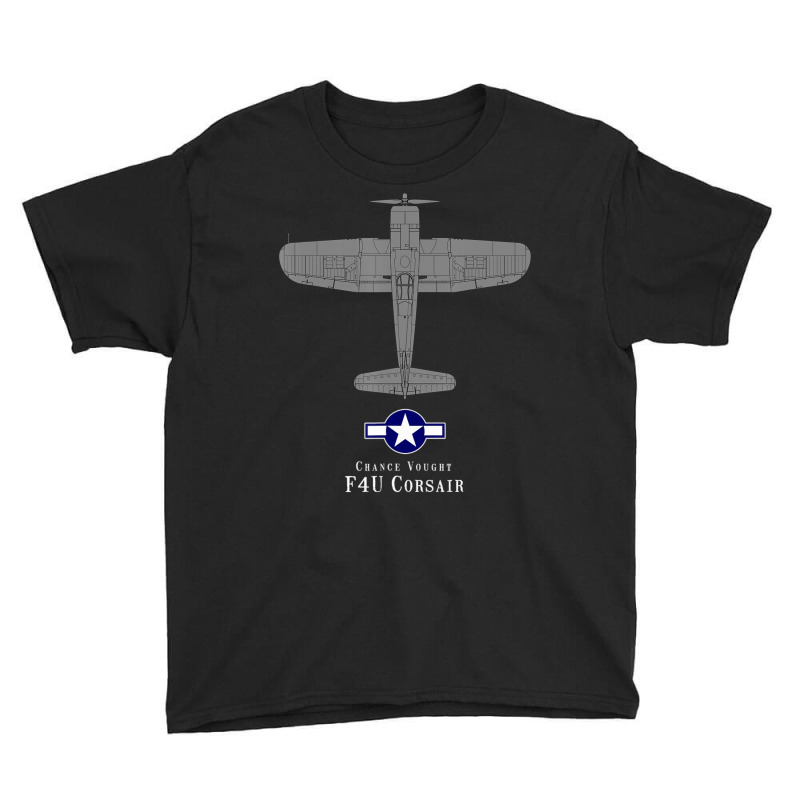 F4u Corsair Tech Drawing Wwii Naval Airplane Youth Tee by Whitfield Wolff | Artistshot