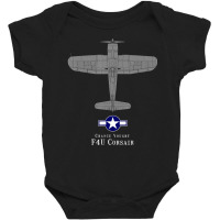 F4u Corsair Tech Drawing Wwii Naval Airplane Baby Bodysuit | Artistshot