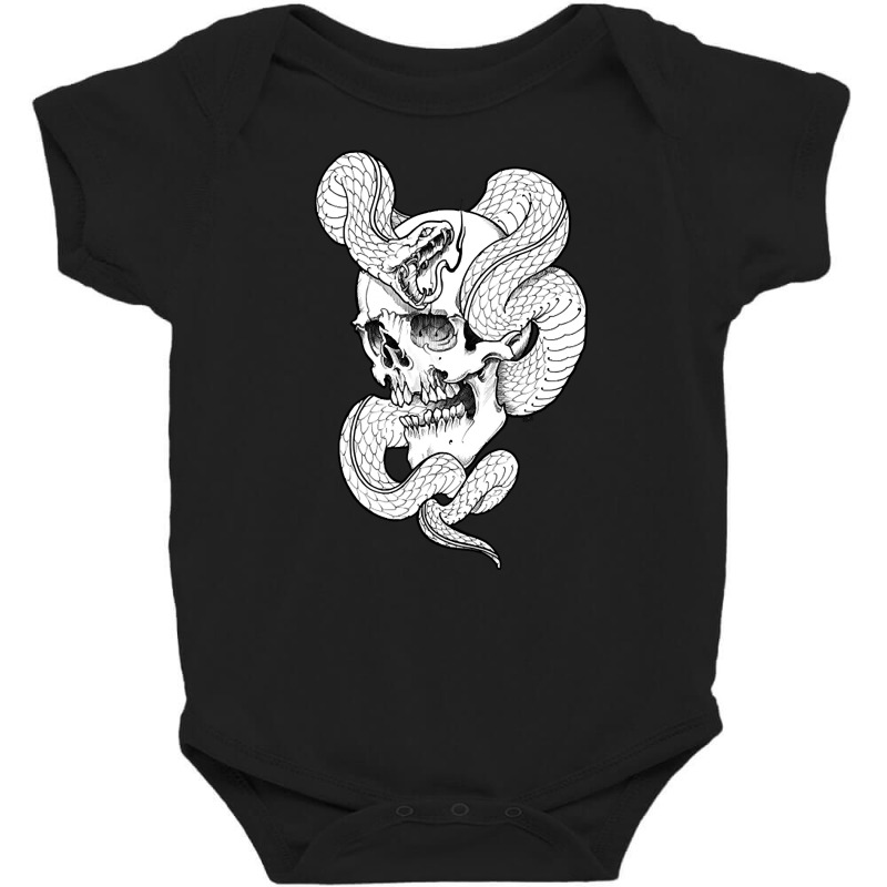 Skull And Snake, Skull And Snake Vintage, Skull And Snake Art, Skull A Baby Bodysuit by SHOPTYU | Artistshot