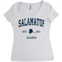 Salamatof Alaska Ak Vintage Athletic Navy Sports Design T Shirt Women's Triblend Scoop T-shirt | Artistshot