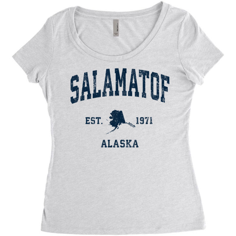 Salamatof Alaska Ak Vintage Athletic Navy Sports Design T Shirt Women's Triblend Scoop T-shirt by cm-arts | Artistshot