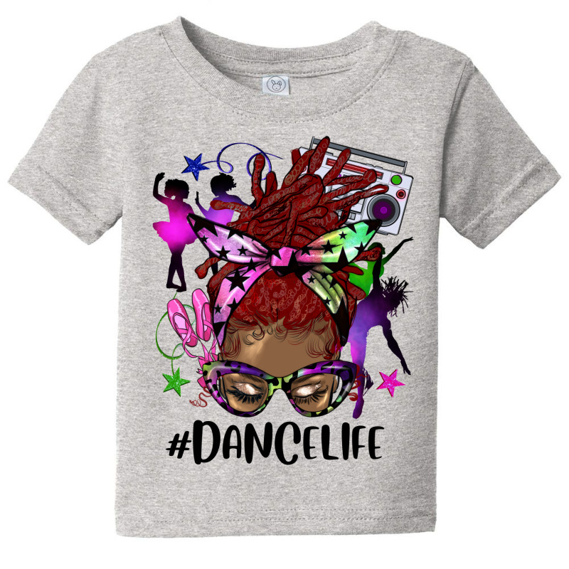 Afro Red Locs Messy Bun Dance Life Baby Tee by HRA Design Shop | Artistshot