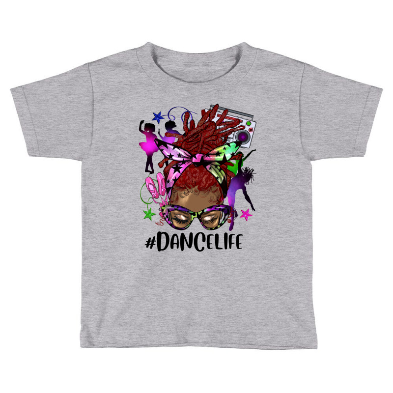 Afro Red Locs Messy Bun Dance Life Toddler T-shirt by HRA Design Shop | Artistshot