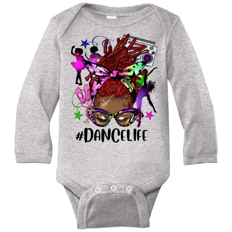 Afro Red Locs Messy Bun Dance Life Long Sleeve Baby Bodysuit by HRA Design Shop | Artistshot