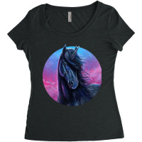 Ebony Unicorn, Ebony Unicorn Art, Ebony Unicorn Vintage, Ebony Unicorn Women's Triblend Scoop T-shirt | Artistshot