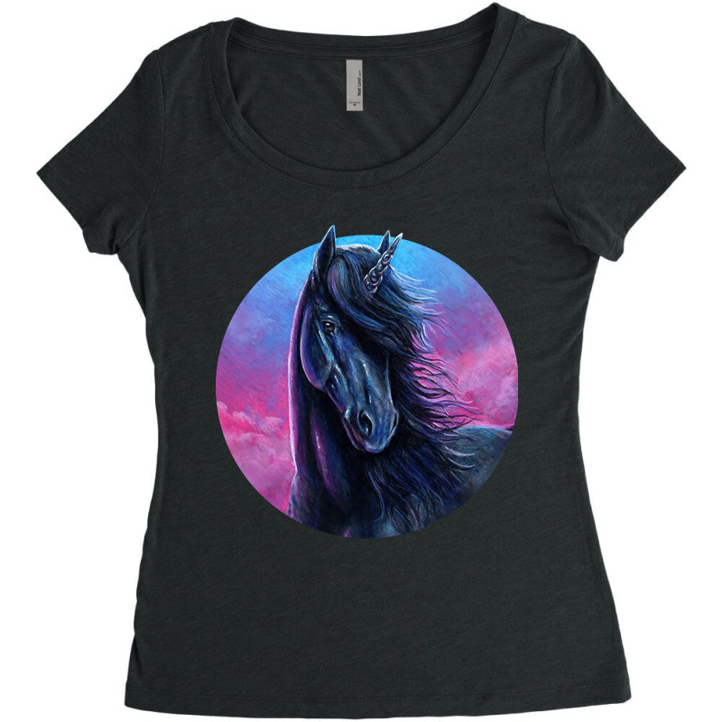 Ebony Unicorn, Ebony Unicorn Art, Ebony Unicorn Vintage, Ebony Unicorn Women's Triblend Scoop T-shirt by SHOPTYU | Artistshot