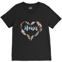 Horses Feather Heart, Horses Feather Heart Vintage, Horses Feather Hea V-neck Tee | Artistshot