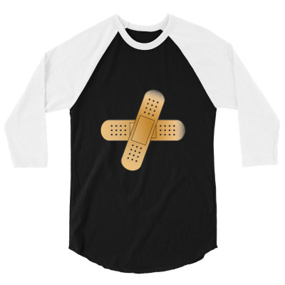Bandaid 3/4 Sleeve Shirt Designed By Lullabellelaart