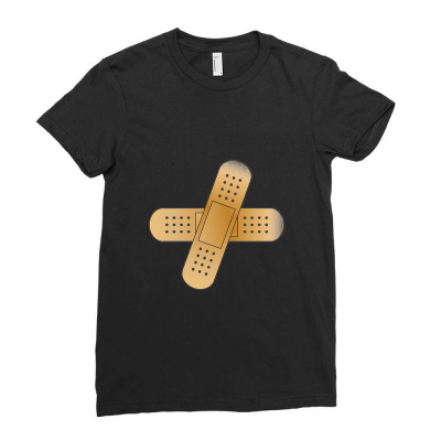 Bandaid Ladies Fitted T-shirt Designed By Lullabellelaart