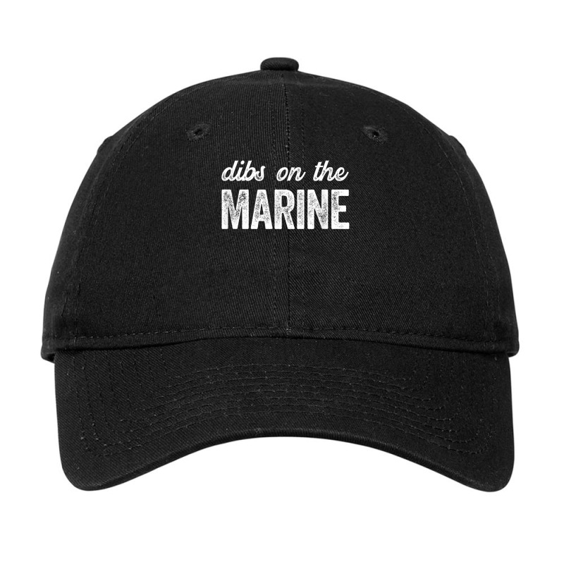 Funny Marine Wife Dibs On The Marine T Shirt Adjustable Cap by cm-arts | Artistshot