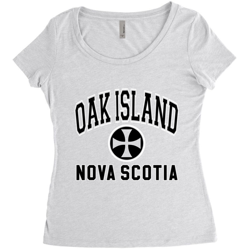 Oak Island Varsity Style Cross Black Print Pullover Hoodie Women's Triblend Scoop T-shirt by cm-arts | Artistshot