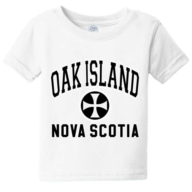 Oak Island Varsity Style Cross Black Print Pullover Hoodie Baby Tee by cm-arts | Artistshot