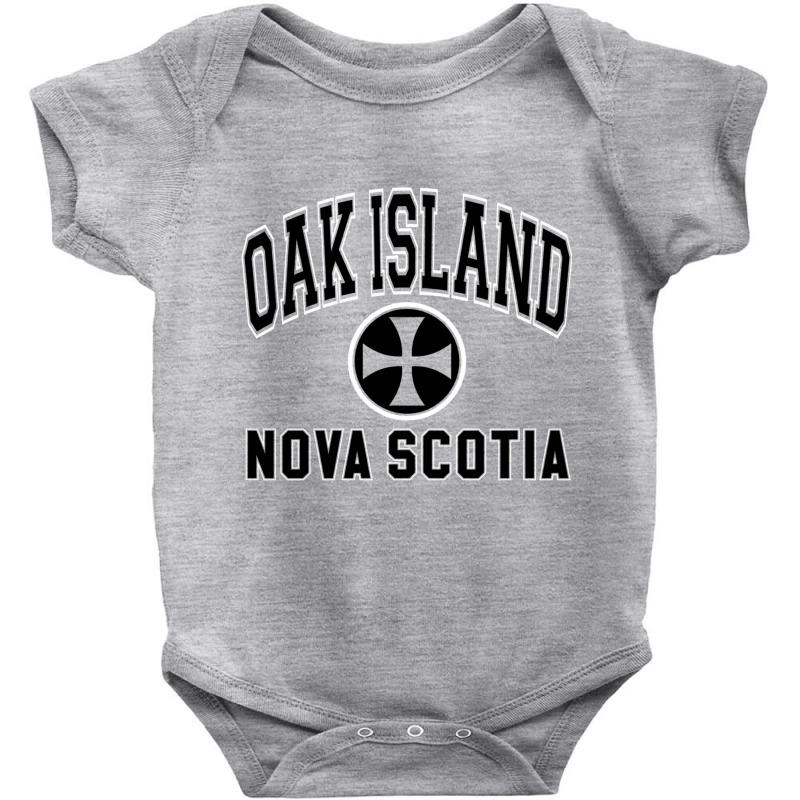 Oak Island Varsity Style Cross Black Print Pullover Hoodie Baby Bodysuit by cm-arts | Artistshot