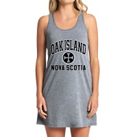 Oak Island Varsity Style Cross Black Print Pullover Hoodie Tank Dress | Artistshot