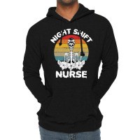 Funny Night Shift Nurse Skeleton Halloween Rn Nurses Women Lightweight Hoodie | Artistshot