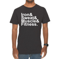 Iron & Sweat & Muscle & Fitness 1 Vintage T-shirt | Artistshot