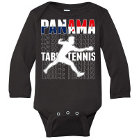 Panama Table Tennis Fans Jersey Panamanian Flag Ping Pong Long Sleeve Baby Bodysuit | Artistshot