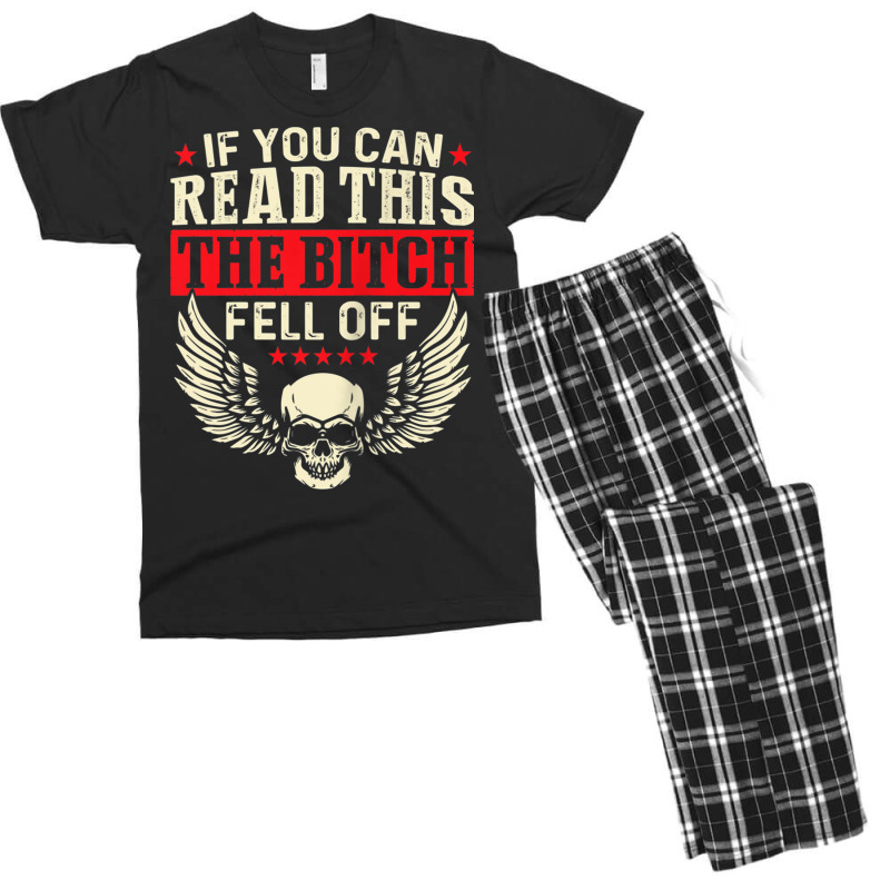 If You Can Read This The Bitch Fell Off Biker Back Print Tank Top Men's T-shirt Pajama Set | Artistshot