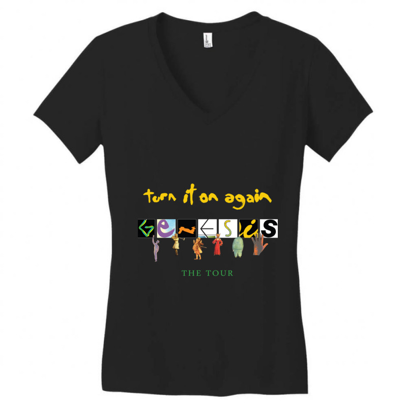 Genesis Turn It On Again Women's V-Neck T-Shirt by KIERRAMOORE | Artistshot